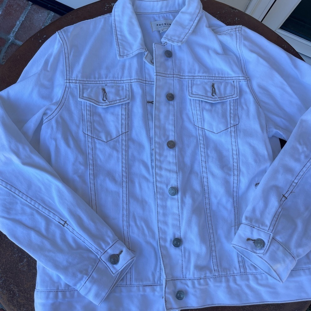 Pacsun white denim jean jacket
